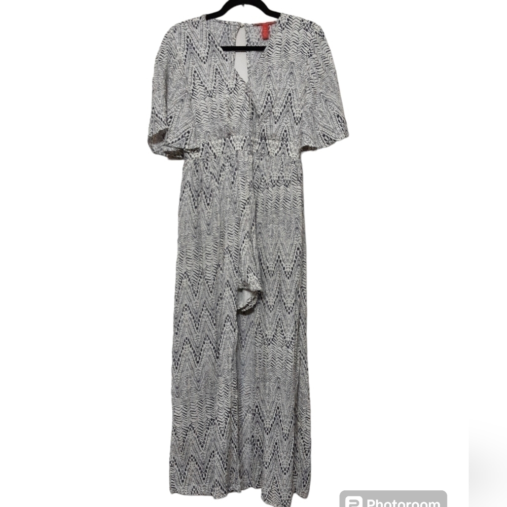 Chelsea and Violet split maxi romper dress women  short sleeves cut out M y2k